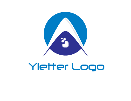 digital letter A with pixels logo