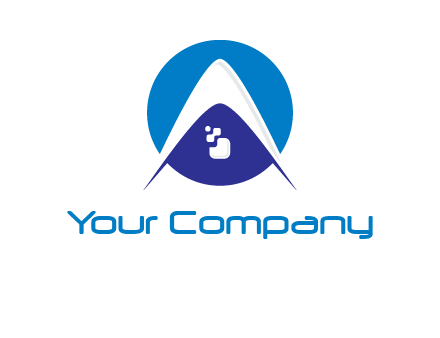 digital letter A with pixels logo