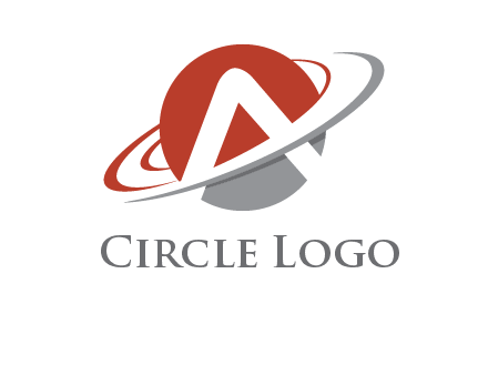Letter A in circle shape with swooshes logos
