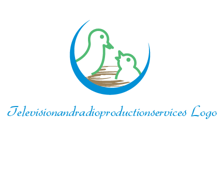 birds in a nest logo with a crescent