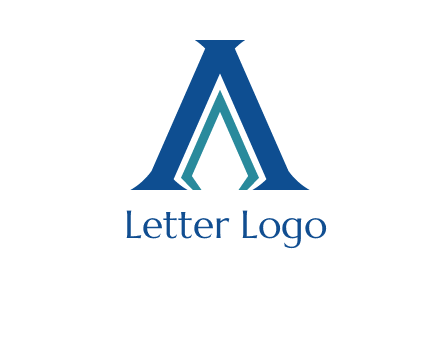 letter A and spear shape logo