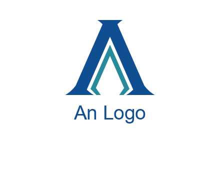 letter A and spear shape logo