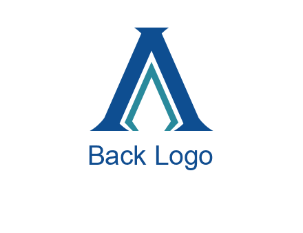 letter A and spear shape logo