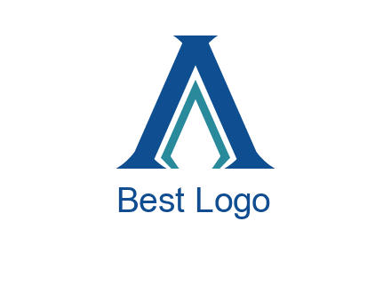 letter A and spear shape logo