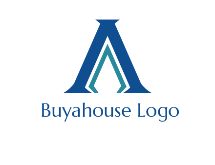 letter A and spear shape logo