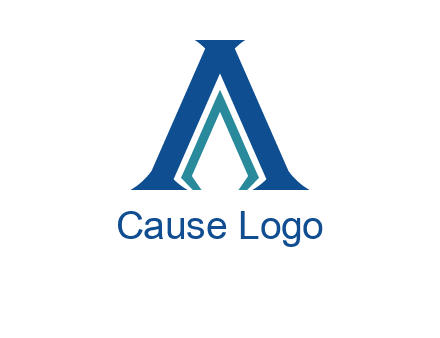 letter A and spear shape logo