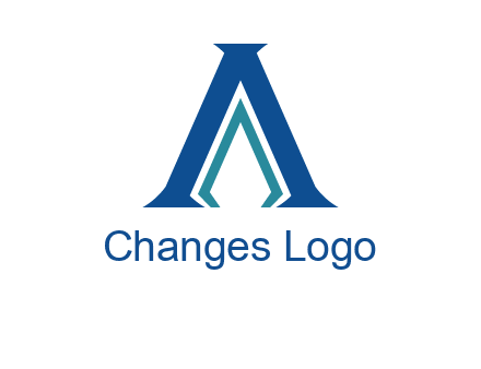 letter A and spear shape logo