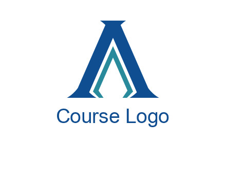 letter A and spear shape logo