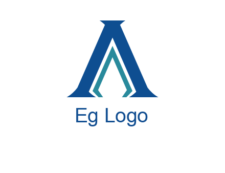letter A and spear shape logo