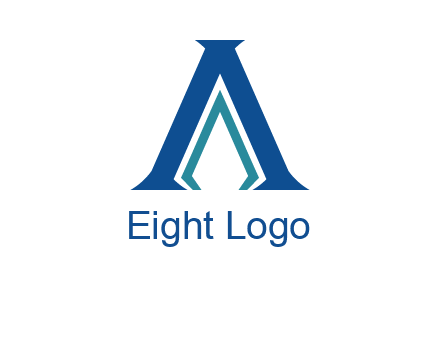 letter A and spear shape logo