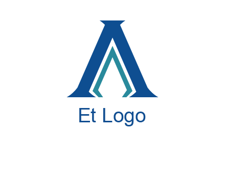 letter A and spear shape logo