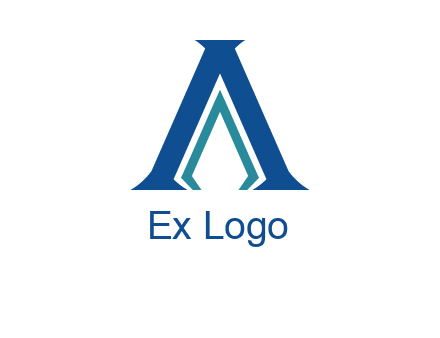letter A and spear shape logo