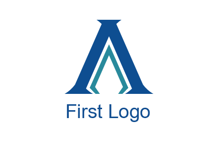 letter A and spear shape logo