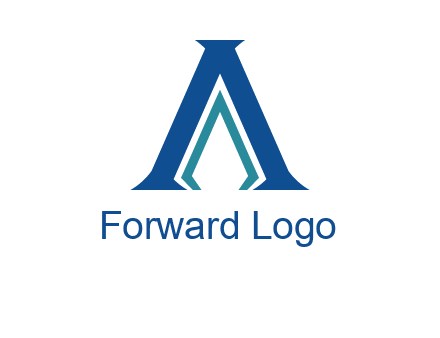 letter A and spear shape logo