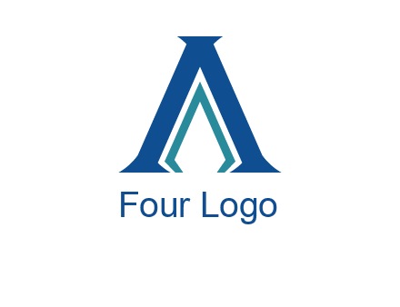 letter A and spear shape logo