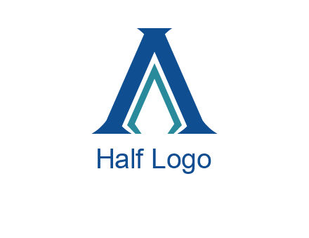 letter A and spear shape logo