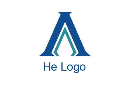 letter A and spear shape logo