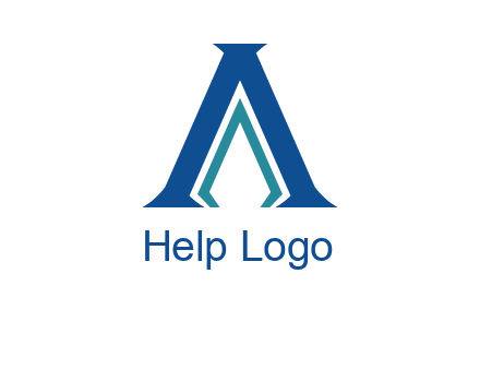 letter A and spear shape logo