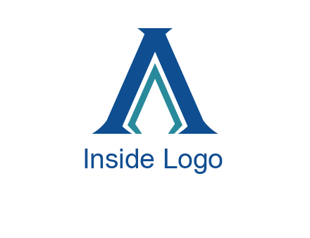 letter A and spear shape logo