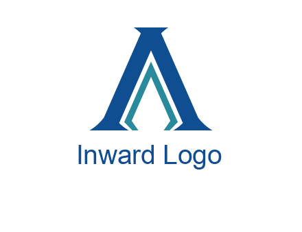 letter A and spear shape logo