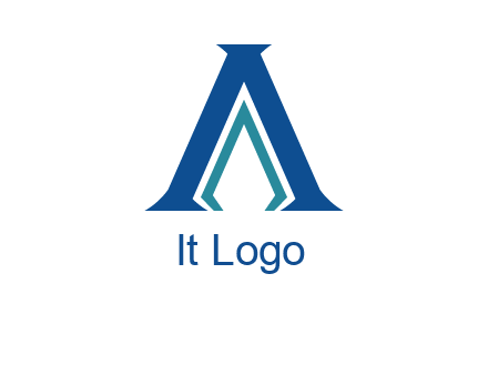letter A and spear shape logo