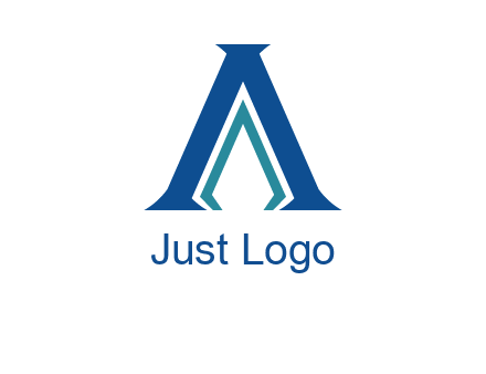 letter A and spear shape logo