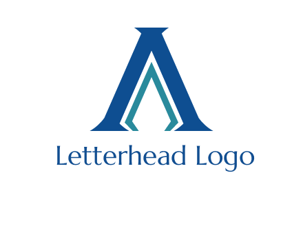 letter A and spear shape logo