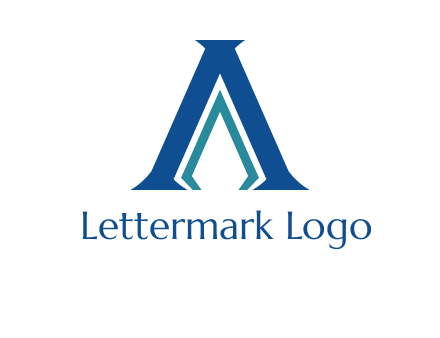 letter A and spear shape logo