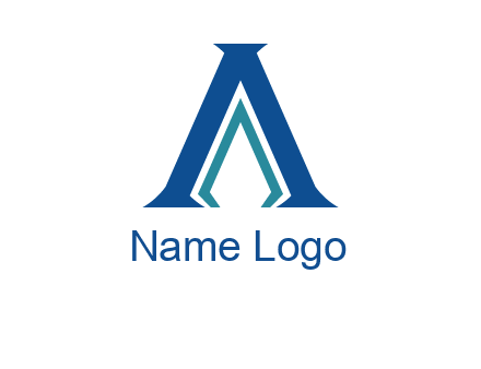 letter A and spear shape logo
