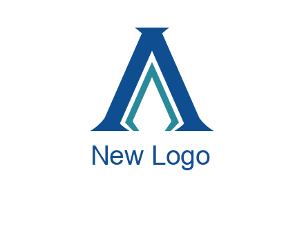 letter A and spear shape logo
