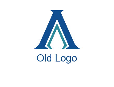 letter A and spear shape logo