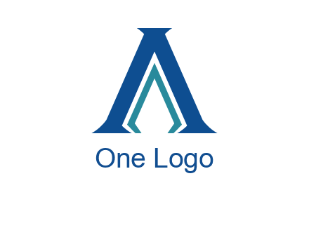 letter A and spear shape logo