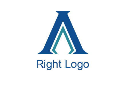 letter A and spear shape logo