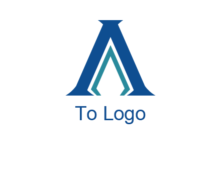 letter A and spear shape logo