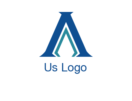letter A and spear shape logo