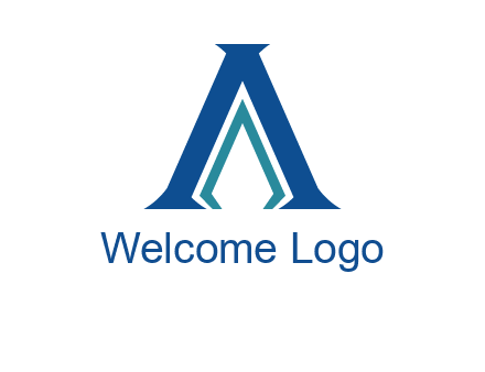letter A and spear shape logo