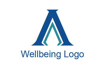 letter A and spear shape logo