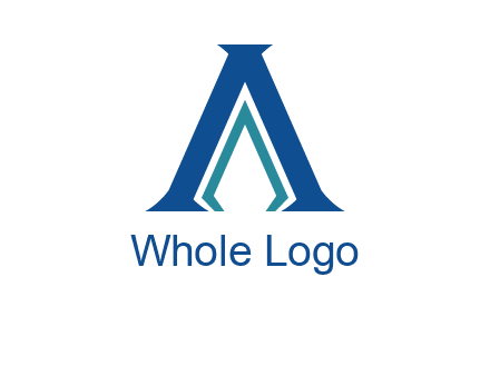 letter A and spear shape logo