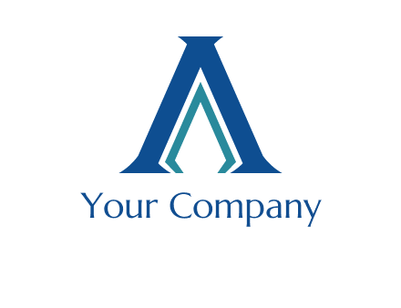 letter A and spear shape logo