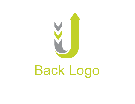 arrow going up in  letter U shape logo
