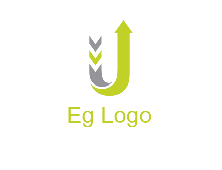 arrow going up in  letter U shape logo