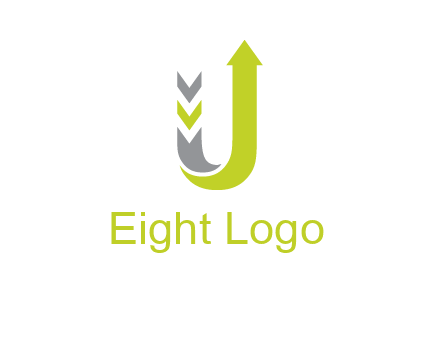 arrow going up in  letter U shape logo