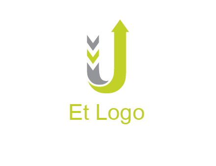 arrow going up in  letter U shape logo