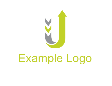 arrow going up in  letter U shape logo