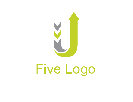 arrow going up in  letter U shape logo