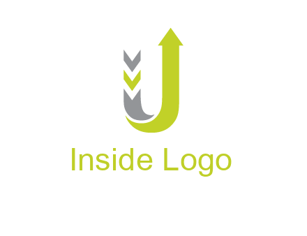 arrow going up in  letter U shape logo