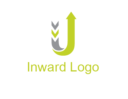 arrow going up in  letter U shape logo