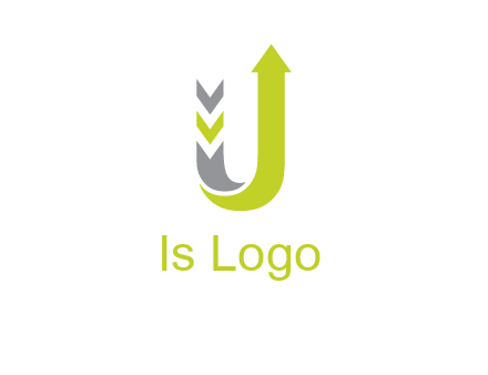 arrow going up in  letter U shape logo