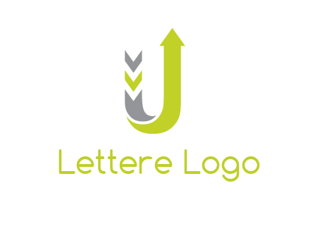 arrow going up in  letter U shape logo
