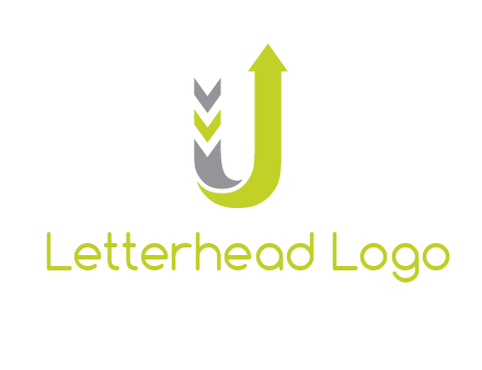 arrow going up in  letter U shape logo
